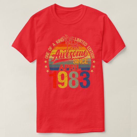 ヴィンテージ39歳1983年4月デコレーション39B Tシャツ (デザイン正面)