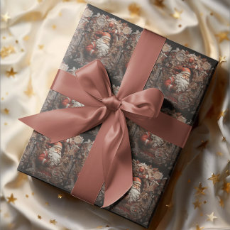 ヴィンテージ3Dサンタ ラッピングペーパー