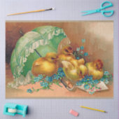 ヴィンテージ4チキンイースターホリデイ 薄葉紙 (クラフト)