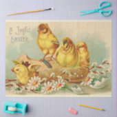 ヴィンテージ4チキンイースターホリデイ 薄葉紙 (クラフト)