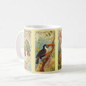 ヴィンテージ4熱帯鳥イラストレーションスウィンダーンラブ コーヒーマグカップ (正面左)