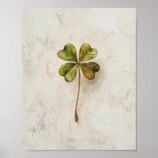 ヴィンテージ4葉クローバーアートSt patricksシャームロック ポスター (正面)