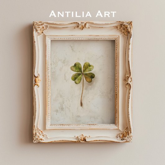 ヴィンテージ4葉クローバーアートSt patricksシャームロック ポスター