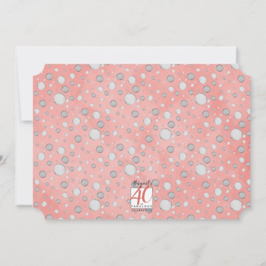 ヴィンテージ40と素晴らしい任意の数の誕生日 招待状 (裏面)