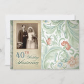 ヴィンテージ40周年記念の写真付き招待状 招待状 (正面)