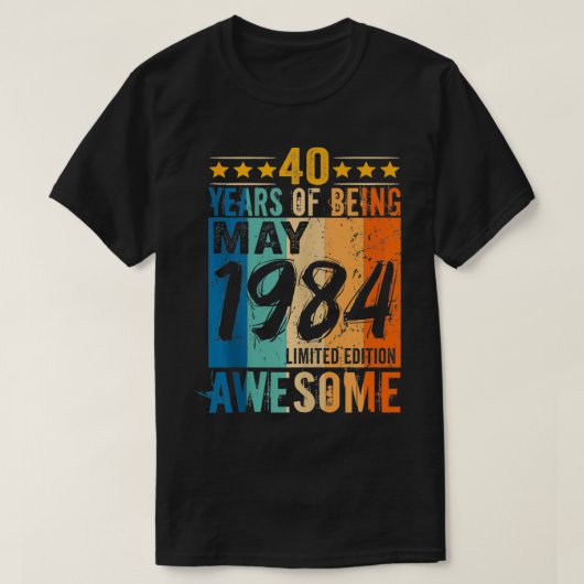ヴィンテージ40歳の誕生日おもしろいプレゼント1984年5月40年 Tシャツ (デザイン正面)