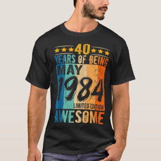ヴィンテージ40歳の誕生日おもしろいプレゼント1984年5月40年 Tシャツ