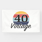 ヴィンテージ40歳の誕生日の日 横断幕 (横)