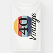 ヴィンテージ40歳の誕生日の日 横断幕 (縦)