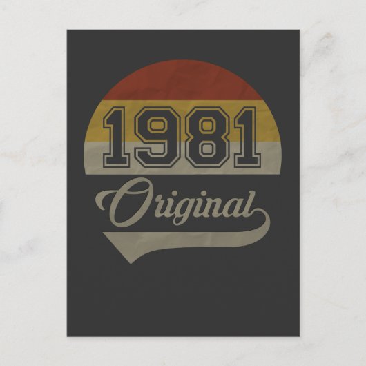 ヴィンテージ40歳の誕生日オリジナル1981男の女性ギフト ポストカード (正面)