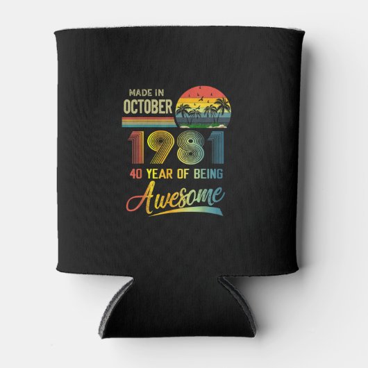 ヴィンテージ40歳の誕生日プレゼント1981年10月 缶クーラー (正面)