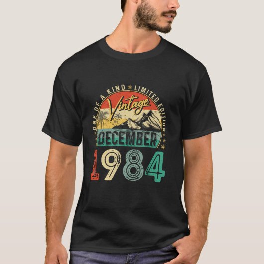 ヴィンテージ40歳ギフト1984おもしろい年12月1日 Tシャツ (正面)
