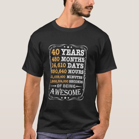 ヴィンテージ40歳誕生日限定版40歳 Tシャツ (正面)
