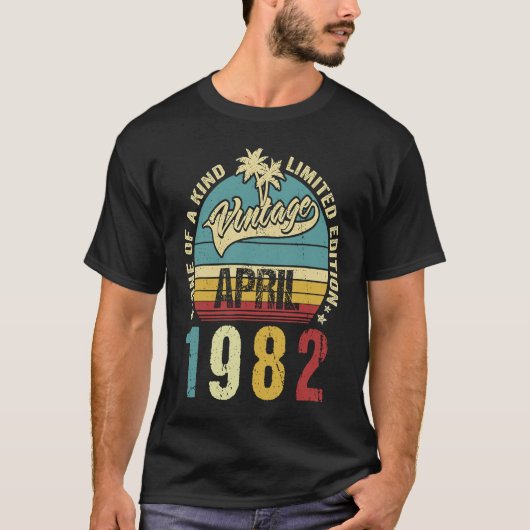 ヴィンテージ40歳1982年4月デコレーション40B Tシャツ (正面)