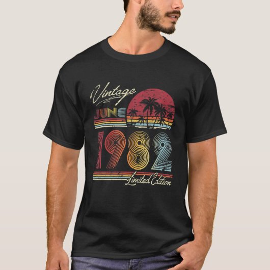 ヴィンテージ40歳1982年6月40歳 Tシャツ (正面)