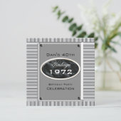 ヴィンテージ40thシルバールックイメージバースデーパーティー 招待状 (スタンド正面)