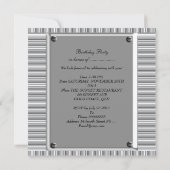 ヴィンテージ40thシルバールックイメージバースデーパーティー 招待状 (裏面)