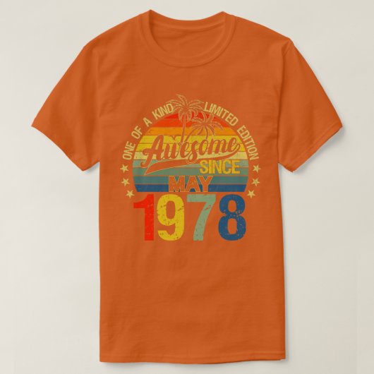 ヴィンテージ44歳1978年5月デコレーション44Bir Tシャツ (デザイン正面)
