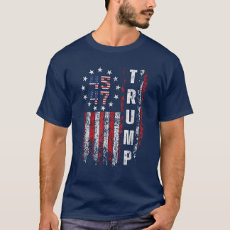 ヴィンテージ45 47ドナルド・トランプ2025アメリカ合衆国国旗 Tシャツ