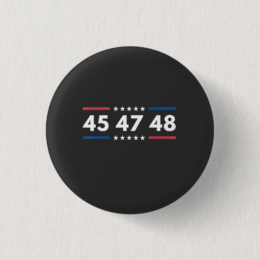 ヴィンテージ45 47 48トランプ2024米国国旗の大統領 缶バッジ (正面)