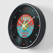 ヴィンテージ45 rpmレコードウォールクロック – 「レトロスタイル」 壁時計 (傾斜)