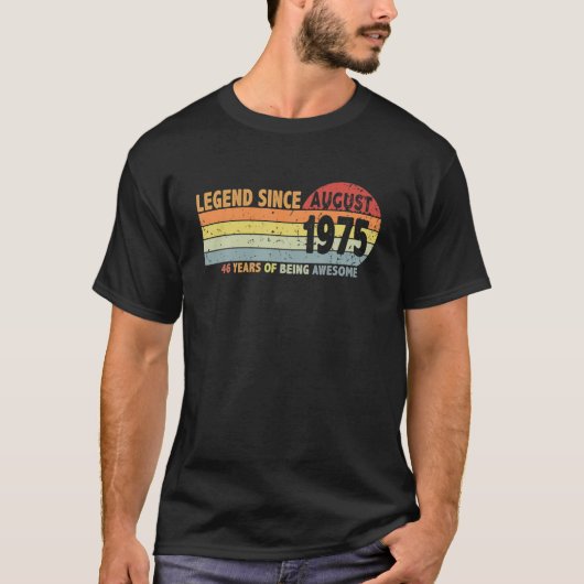 ヴィンテージ46位誕生日伝説1975年威厳があるBor以来 Tシャツ (正面)