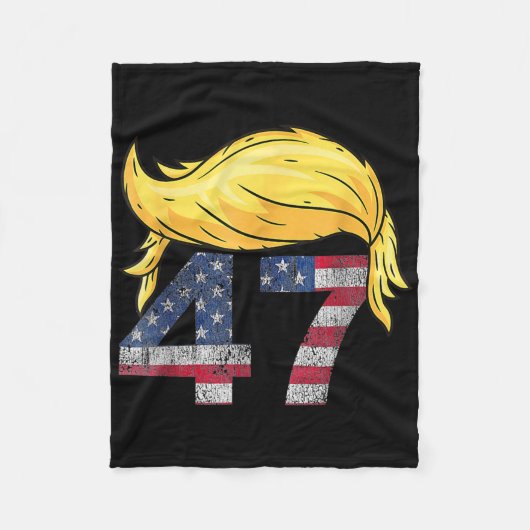 ヴィンテージ47切り毛 フリースブランケット (正面)