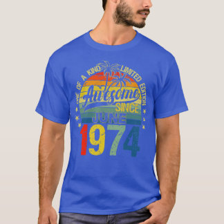 ヴィンテージ48歳1974年6月デコレーション48Bi Tシャツ