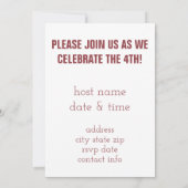 ヴィンテージ4th of 7月ホリデーパーティー招待状 招待状 (裏面)
