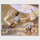 ヴィンテージ5の男性のブランコのサーカスの性能 ラッピングペーパー (フラット)