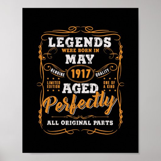 ヴィンテージ5月105誕生日ギフト105歳の男性 ポスター (正面)