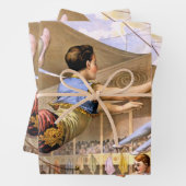 ヴィンテージ5男性トラペーズのサーカス演奏ラップ ラッピングペーパーシート (インサイチュ)