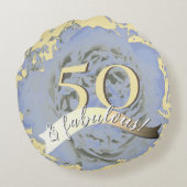 ヴィンテージ50と素晴らしい誕生日! ラウンドクッション (裏面)