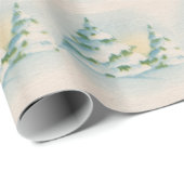 ヴィンテージ50のクリスマススノーカバー木の紙 ラッピングペーパー (ロールコーナー)