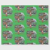 ヴィンテージ50のトラックのクリスマス ラッピングペーパー (フラット)