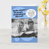ヴィンテージ50の写真から古いボッシー兄弟姉妹誕生日 カード (黄色い花)