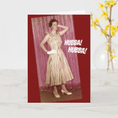 ヴィンテージ50の女性が彼女の物を見せる カード (黄色い花)