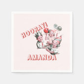 ヴィンテージ50代クラシックのシンプル子供の誕生日パーティー スタンダードカクテルナプキン (正面)