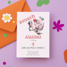 ヴィンテージ50代クラシックのシンプル子供の誕生日パーティー ポストカード