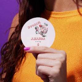 ヴィンテージ50代クラシックのシンプル子供の誕生日パーティー ラウンドシール