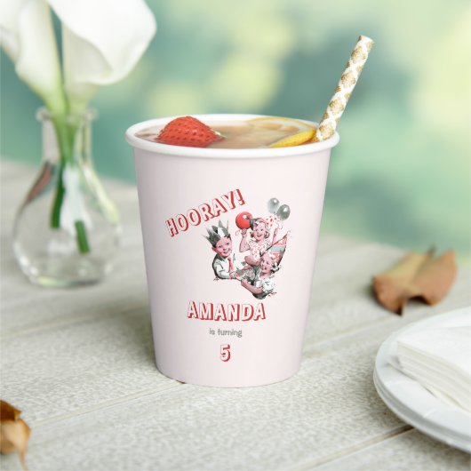 ヴィンテージ50代クラシックのシンプル子供の誕生日パーティー 紙コップ (インサイチュ)