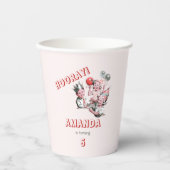 ヴィンテージ50代クラシックのシンプル子供の誕生日パーティー 紙コップ (正面)