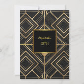 ヴィンテージ50周年ゴールドブラックアートデコバースデーパーティー 招待状 (裏面)