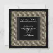 ヴィンテージ50周年結婚記念日ブラックセピアゴールド 招待状 (裏面)