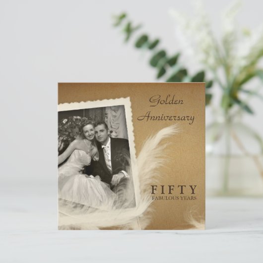 ヴィンテージ50周年記念写真スクエア招待状 招待状 (スタンド正面)