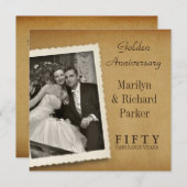 ヴィンテージ50周年記念写真スクエア招待状 招待状 (正面/裏面)