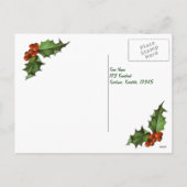 ヴィンテージ50年代クリスマスガールヴィンテージはがき シーズンポストカード (裏面)