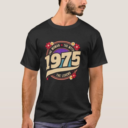 ヴィンテージ50年伝説1975第50誕生日女性 Tシャツ (正面)