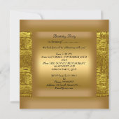 ヴィンテージ50日金ゴールド黒人誕生会エレガント 招待状 (裏面)