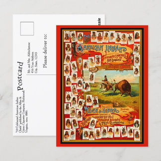 ヴィンテージ50有名な先住民アメリカインディアン将軍 ポストカード